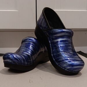 Dansko Black and Purple Slip-On Shoes